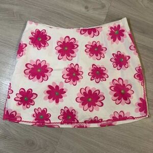 Golfini Women's Size 16 White Pink Floral Tennis Golf Skort